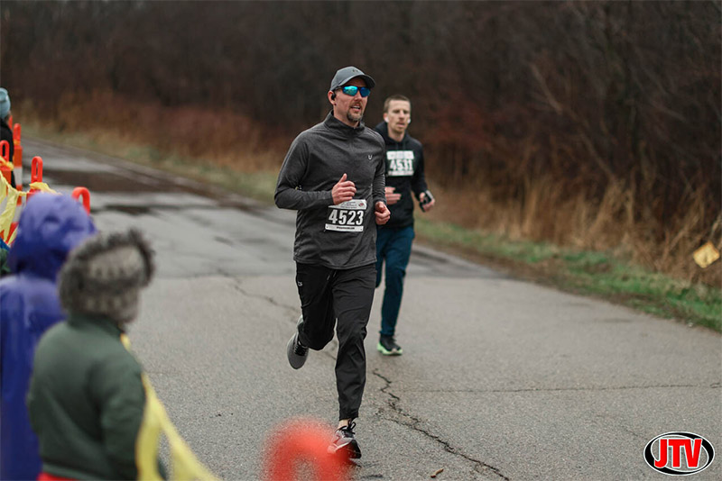 man running during the april fools marathon
